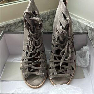 Gray Lace-Up Women's Shoes by Jeffrey Campbell, worn 3 times